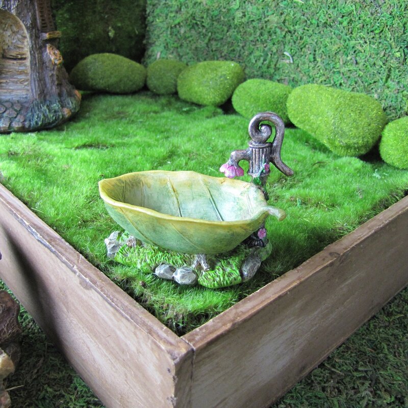 Miniature Dollhouse FAIRY GARDEN ~ Mini Resin Leaf Bathtub ~ NEW