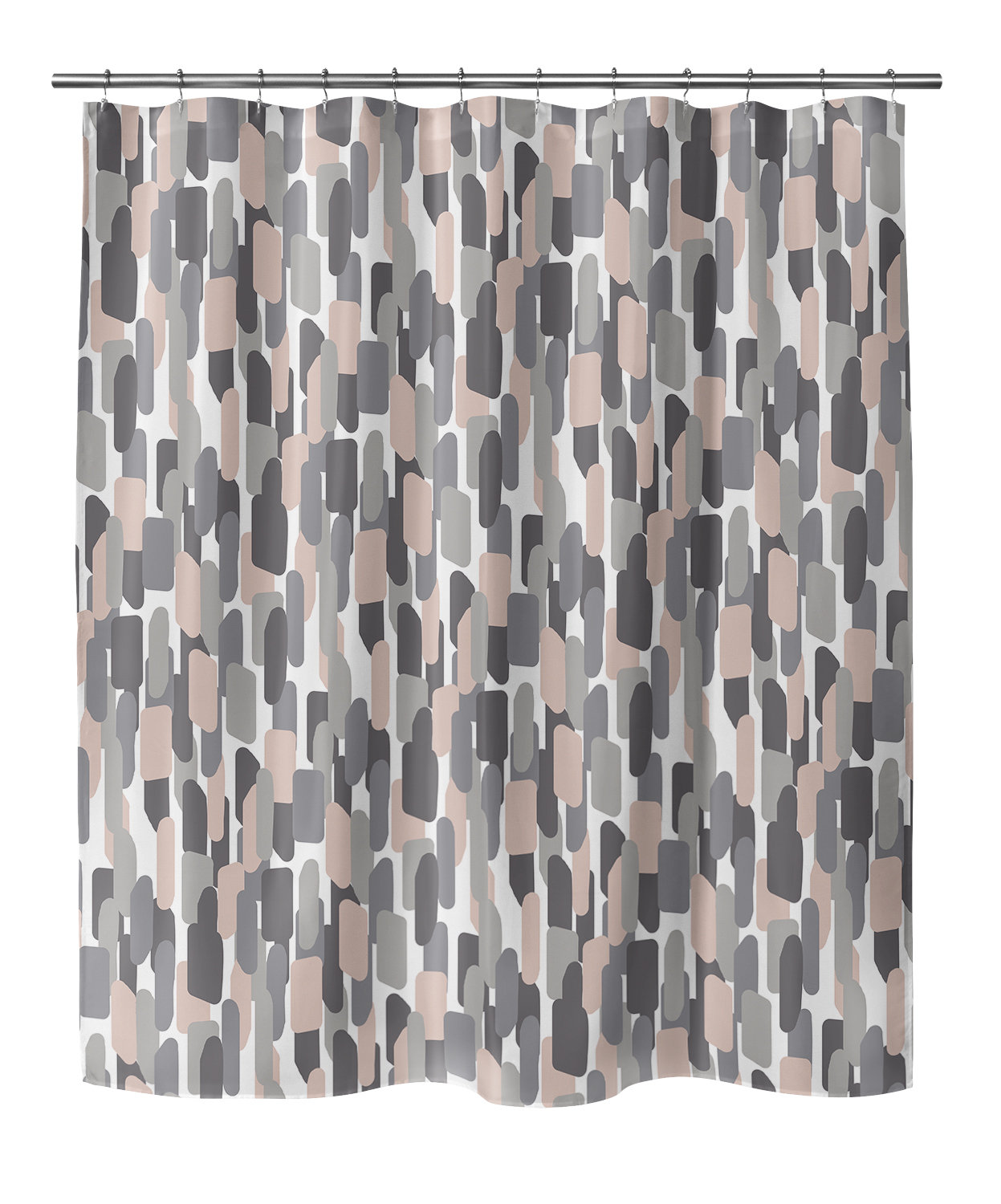 pink and gray shower curtain