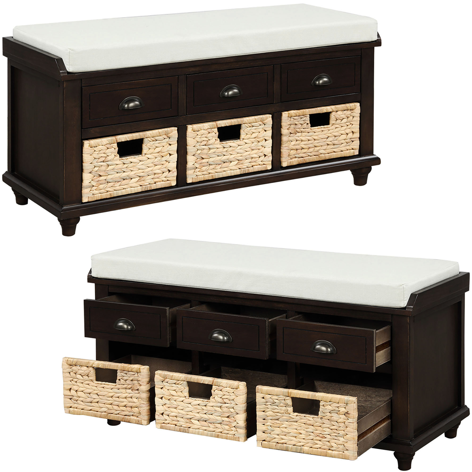 Canora Grey Drawers Storage Bench Wayfair