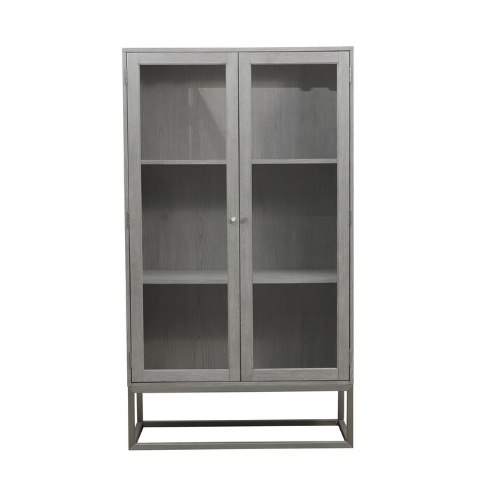 Wrought Studio Ormond Modern 2 Shelf Display Curio Cabinet