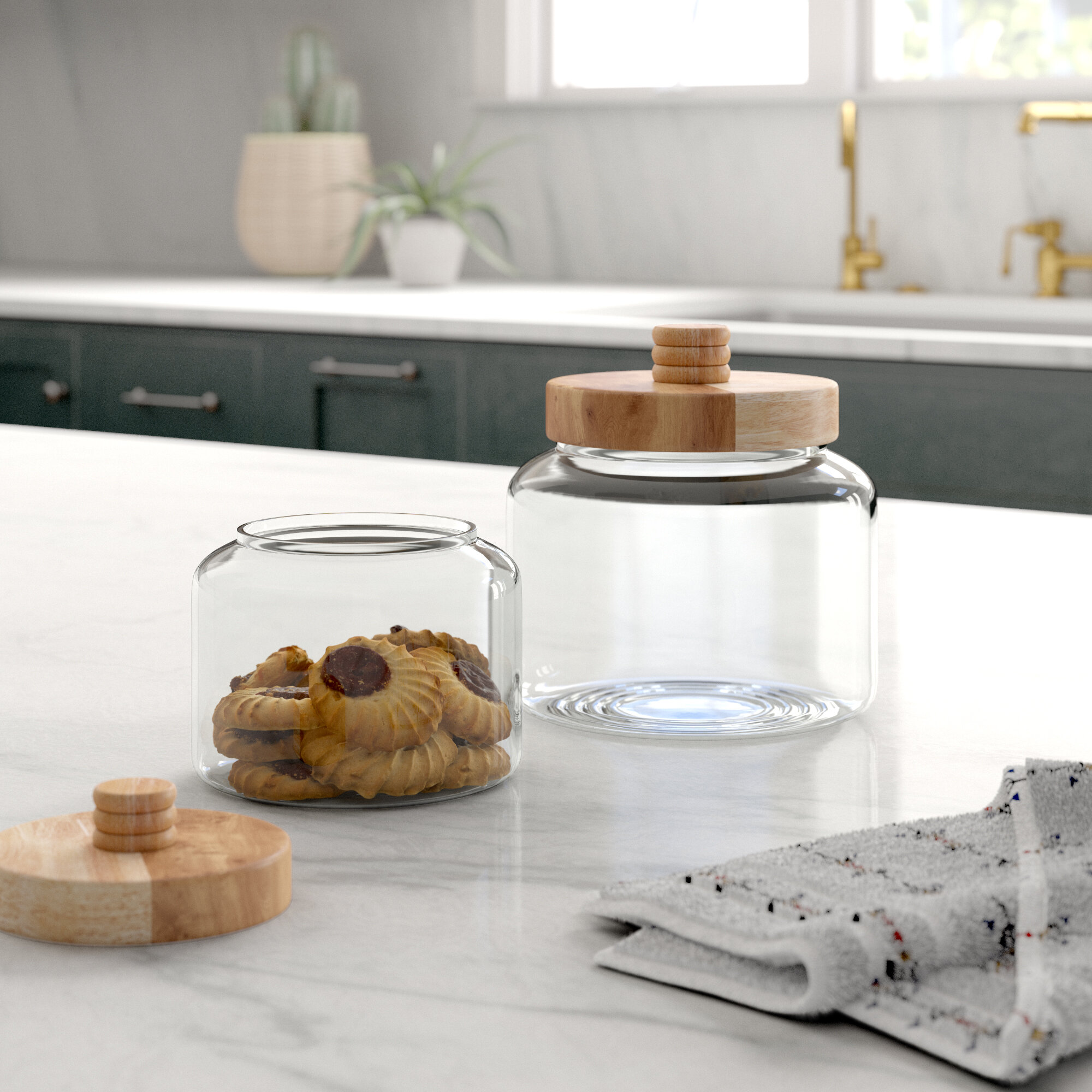 Mistana Modern Glass 5 Qt Kitchen Canister Set Reviews Wayfair