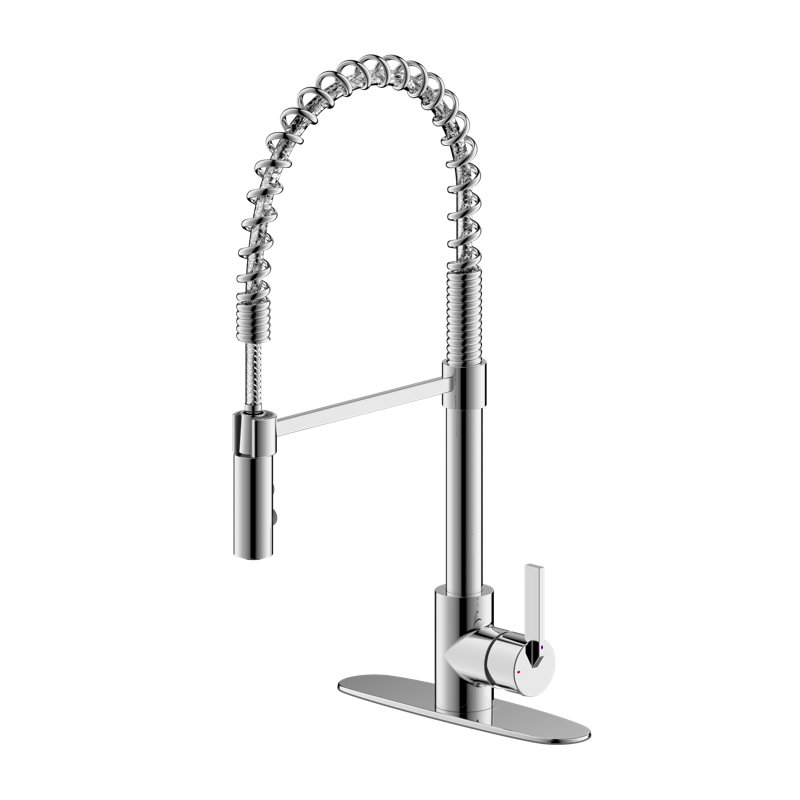 Ultra Faucets Euro Spring Pull Down Single Handle Kitchen Faucet Reviews Wayfair