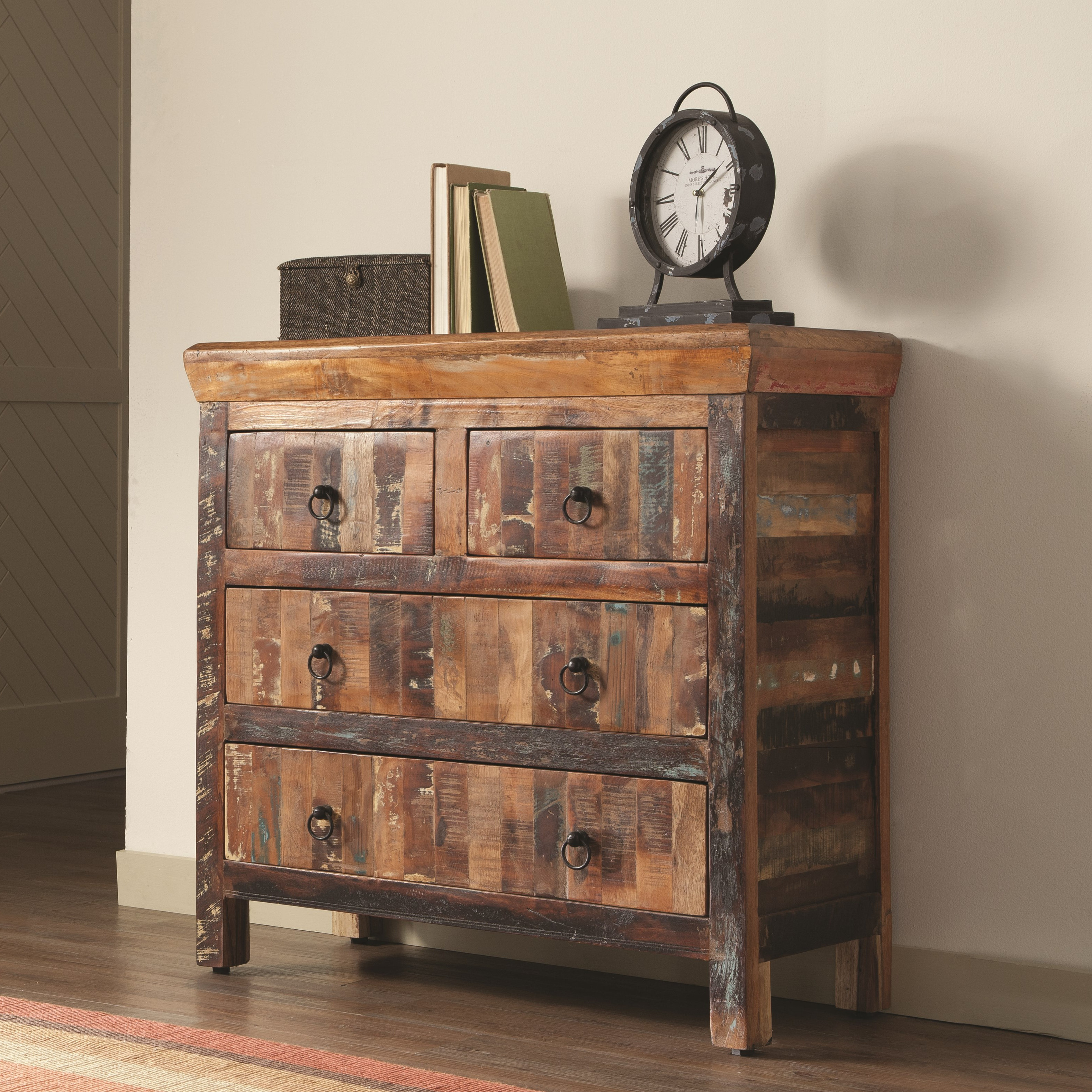 World Menagerie Mcelvain 35'' Tall Solid Wood 4 Drawer Apothecary Accent Chest & Reviews Wayfair