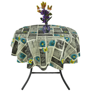 Keensburg Cafe Bistro Vinyl Indoor/Outdoor Non-Woven Backing Kitchen Picnic Tablecloth