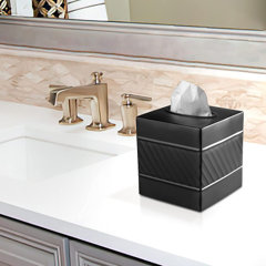 Mosaic Tissue Box Holder Cover Dispenser Toilet Bathroom Fancy Design Golden 