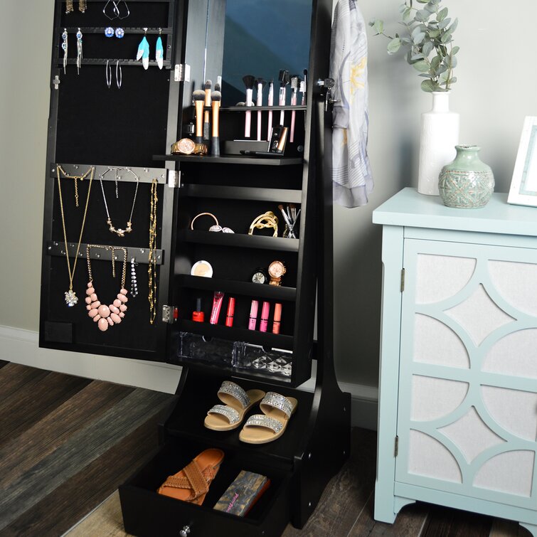 House of Hampton® Seidman 14.5'' Wide Jewelry Armoire with Mirror & Reviews  | Wayfair