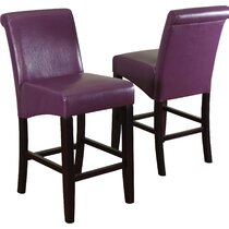 purple leather bar stools