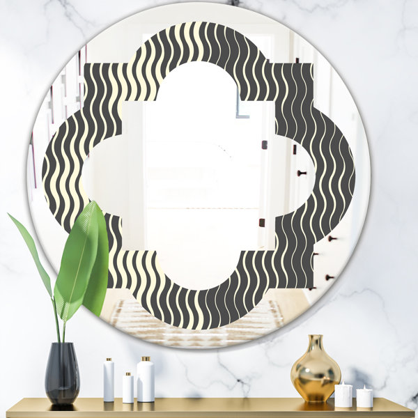 East Urban Home Quatrefoil Geometrical Abstract Minimal Pattern V Modern Frameless Wall Mirror Wayfair