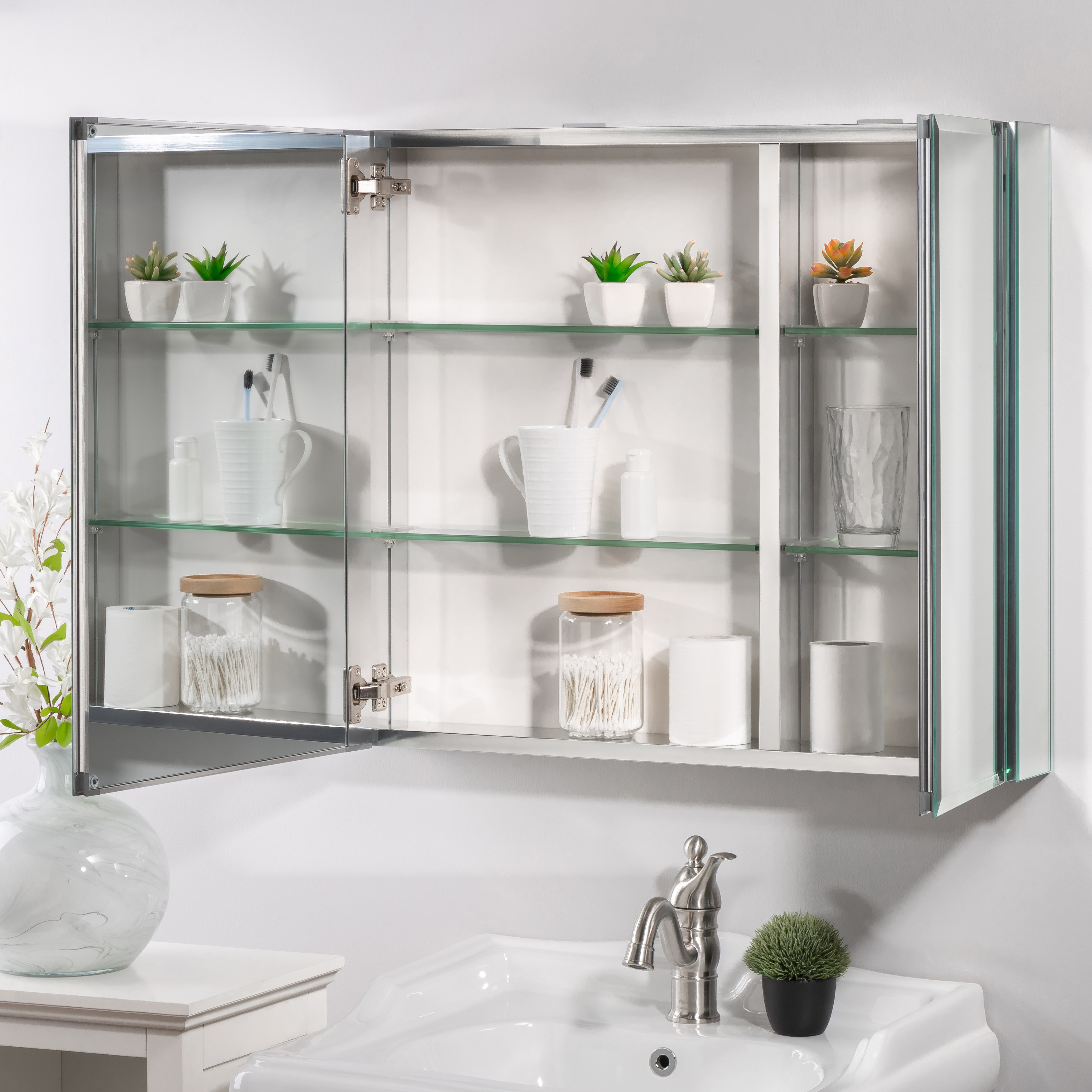 Sloten Surface Mount Framed 12 Medicine Cabinet with 12 Adjustable Shelves Sloten Surface Mount Framed 12 Medicine Cabinet with 12 Adjustable Shelves