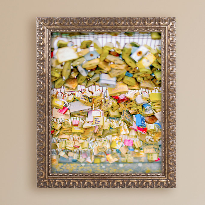 Trademark Art Paris Locks Love By Ariane Moshayedi Framed Photographic Print Wayfair