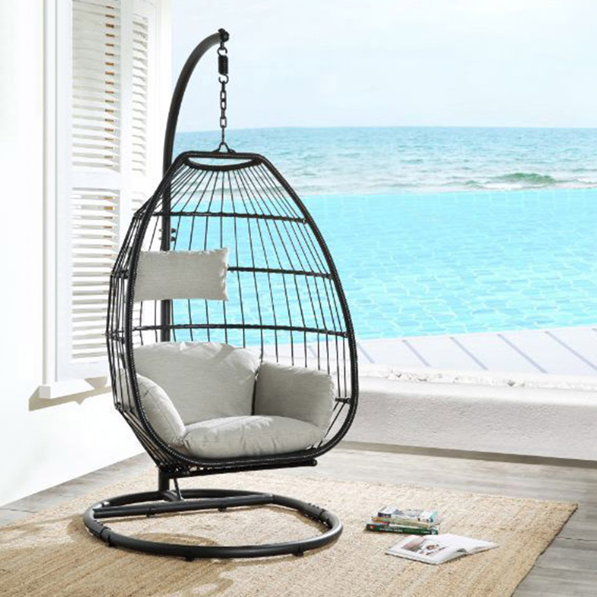 swing chair with stand wayfair