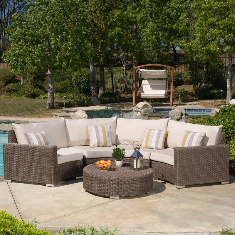 Purcell 5 Piece Sunbrella Sectional Set with Cushions