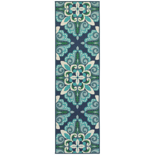 Nautical Hallway Runners You Ll Love Wayfair Kailani Contemporary Blue Green Indoor Outdoor Area Rug