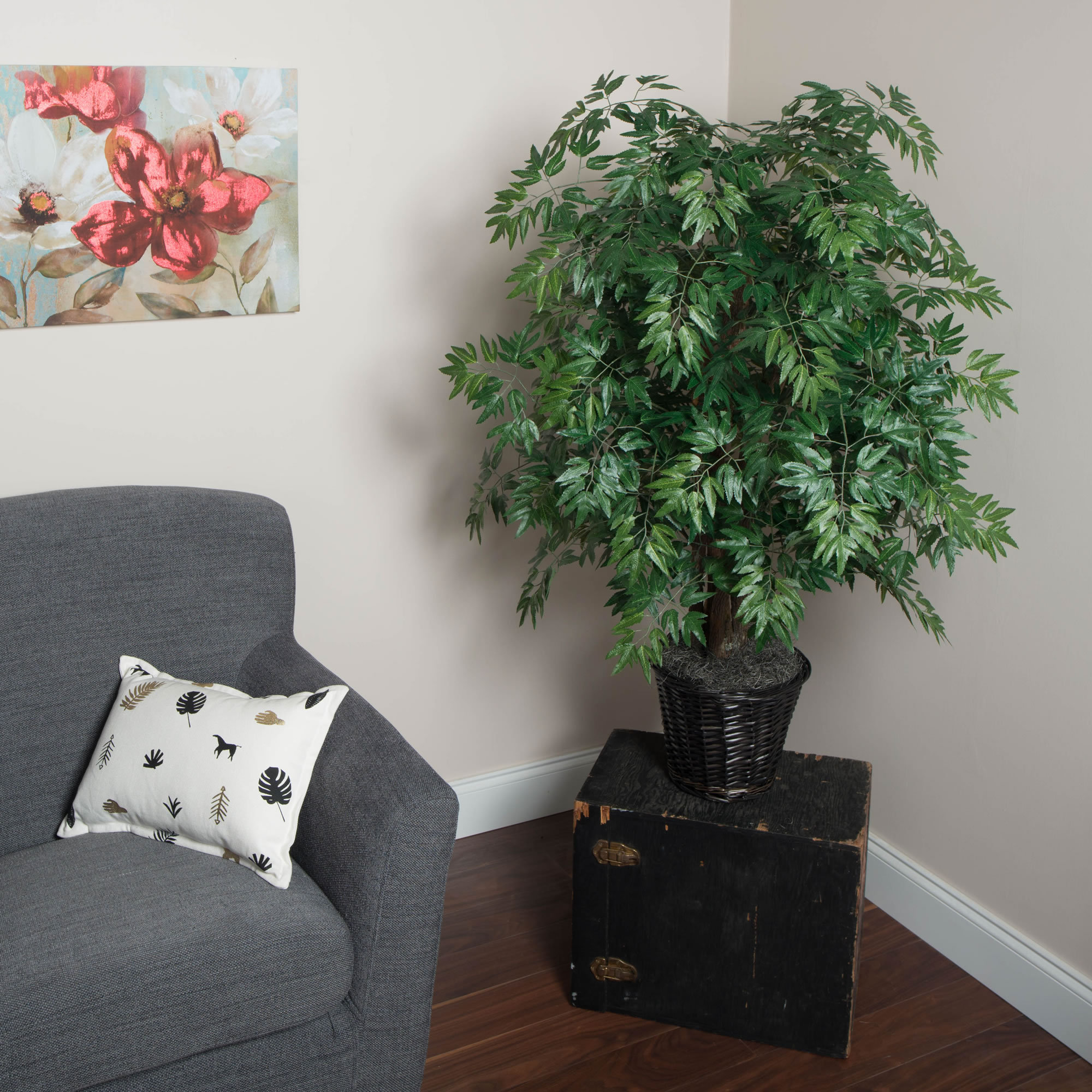 Beachcrest Home Artificial Potted Natural Ming Aralia Tree In Pot Reviews Wayfair