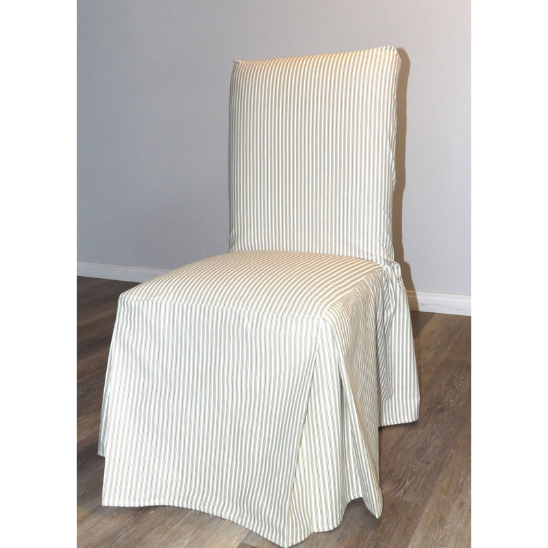 Rosecliff Heights Ticking Stripe Long Box Cushion Dining Chair Rosecliff Heights Ticking Stripe Long