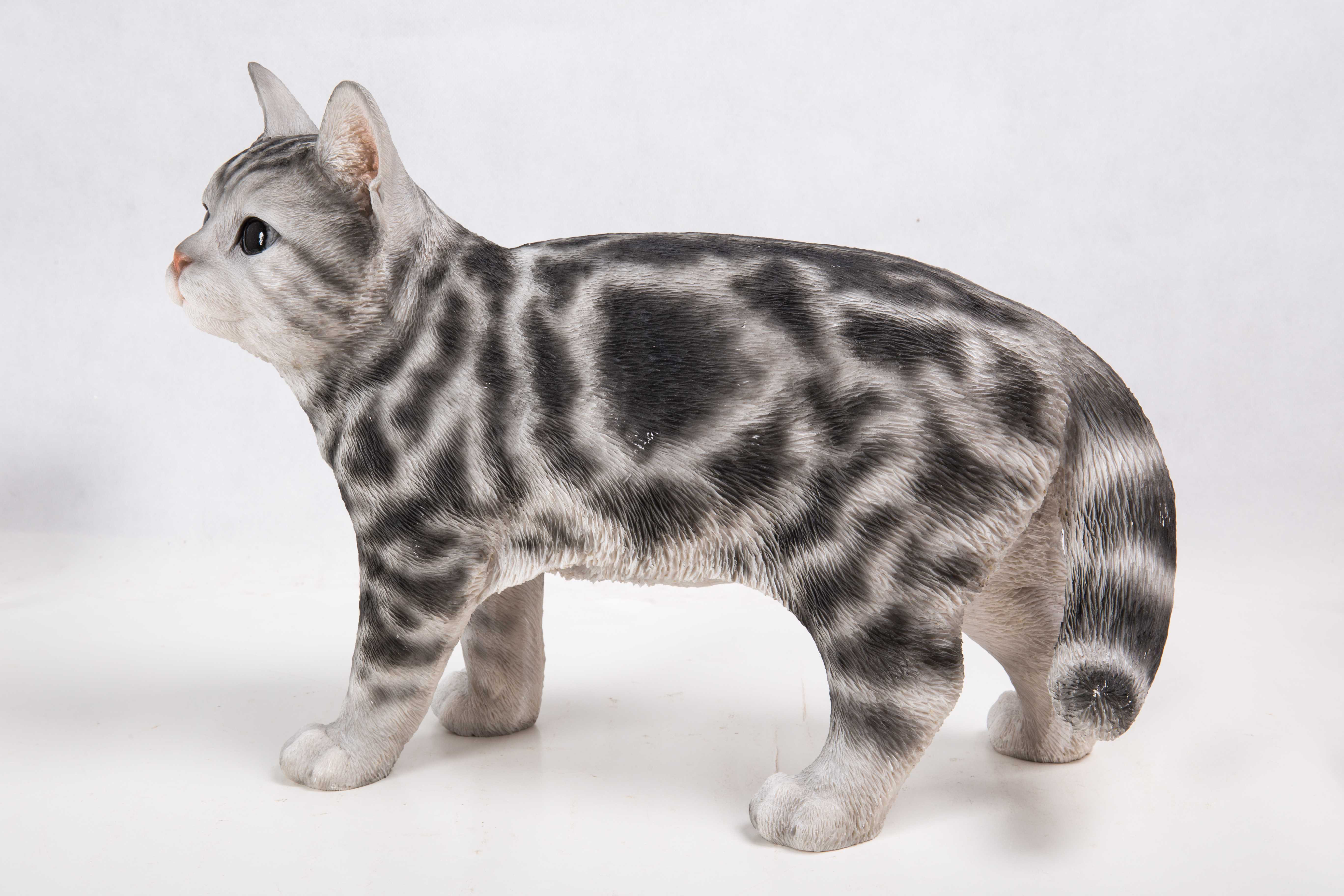 Standing American Shorthair Cat Statue