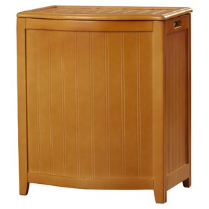 Flip Lid Wood Cabinet Laundry Hamper