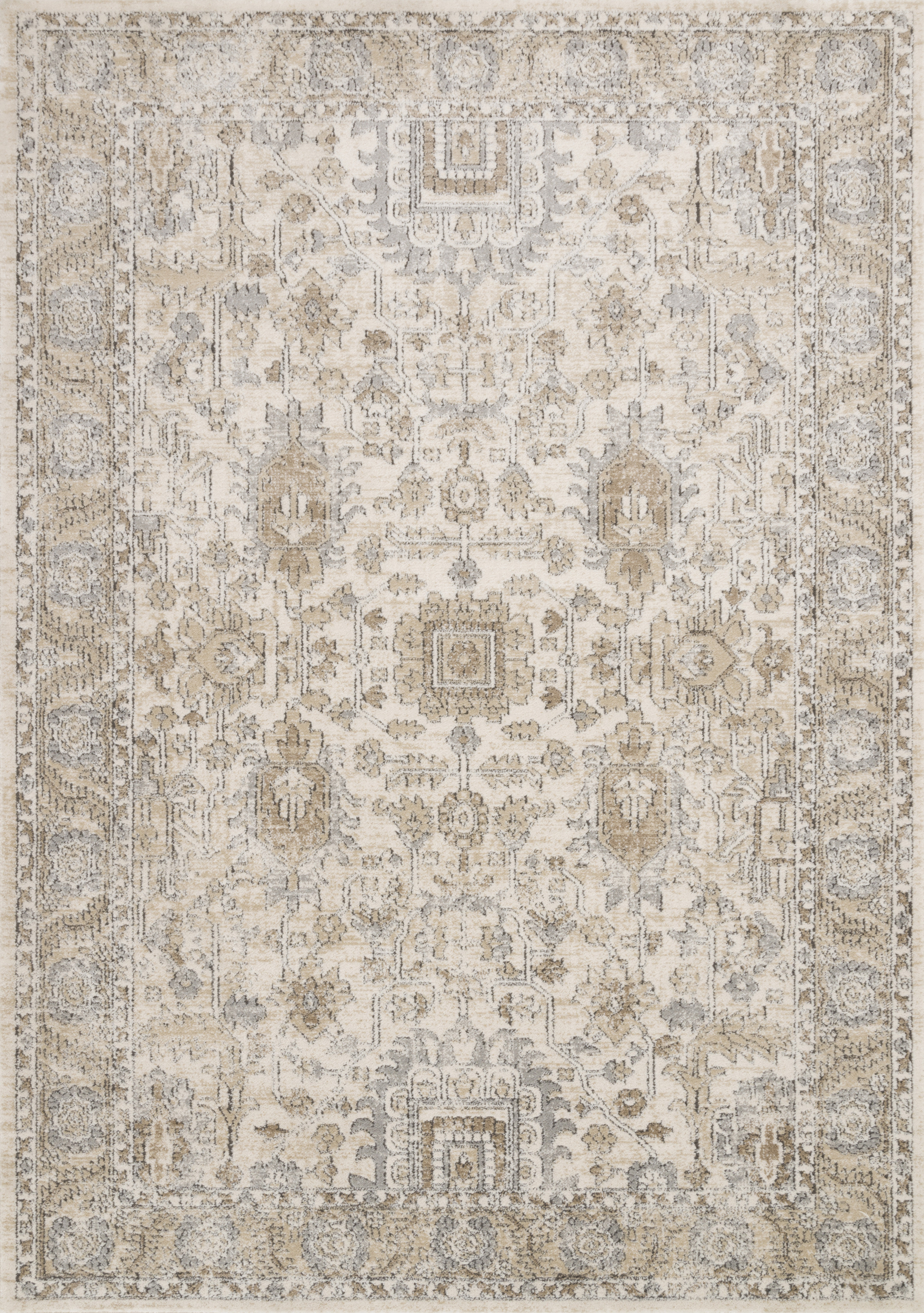 Charlton Home Sagefield Oriental Area Rug In Ivory Beige Gray Charcoal Reviews Wayfair