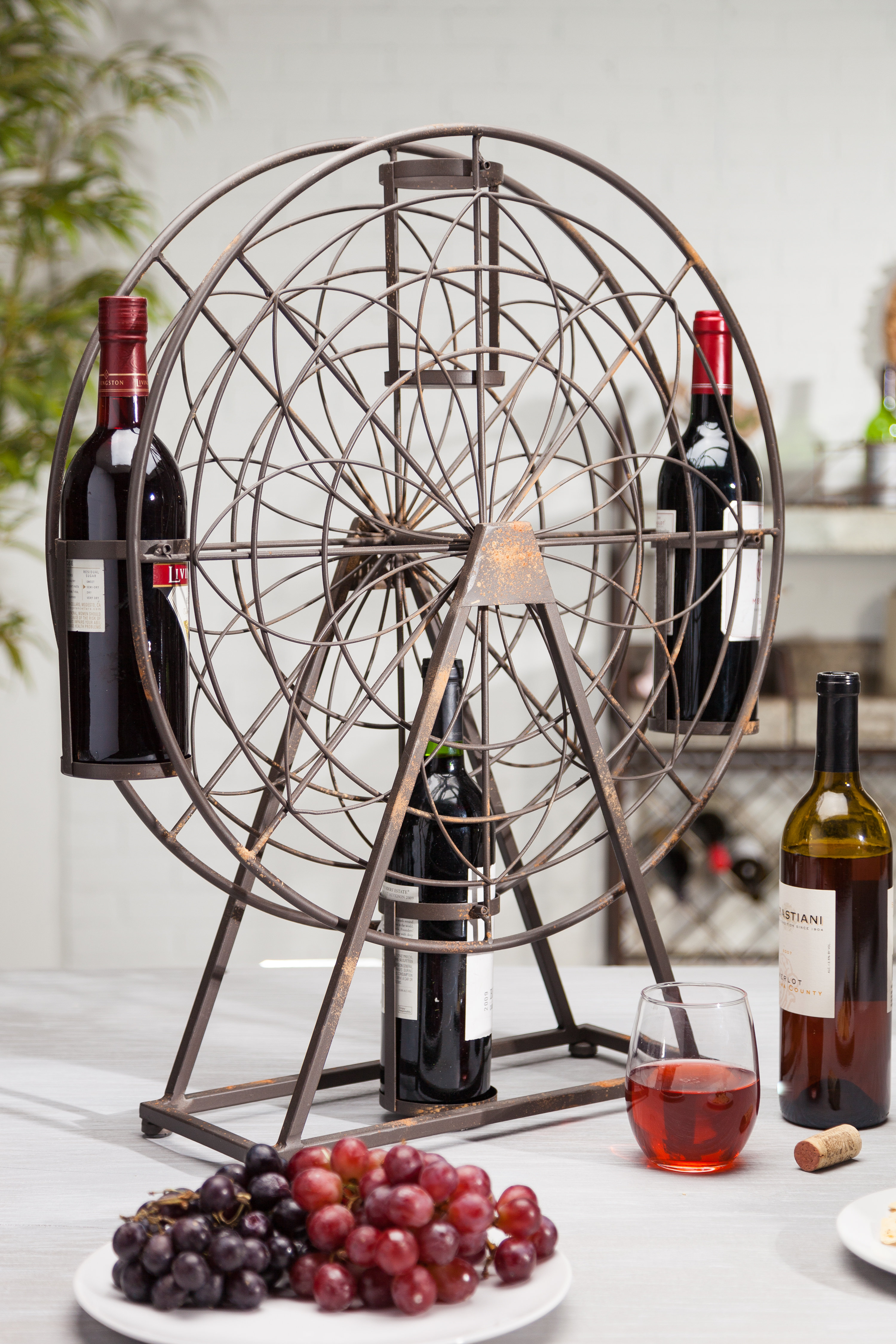 Deason Ferris Wheel 4 Bottle Tabletop Wine Rack Deason Ferris Wheel 4 Bottle Tabletop Wine Rack