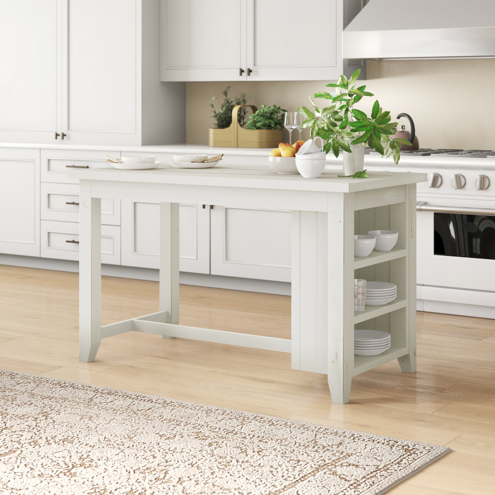 Shop Furniture Of America Tia Transitional White 66 Inch Kitchen