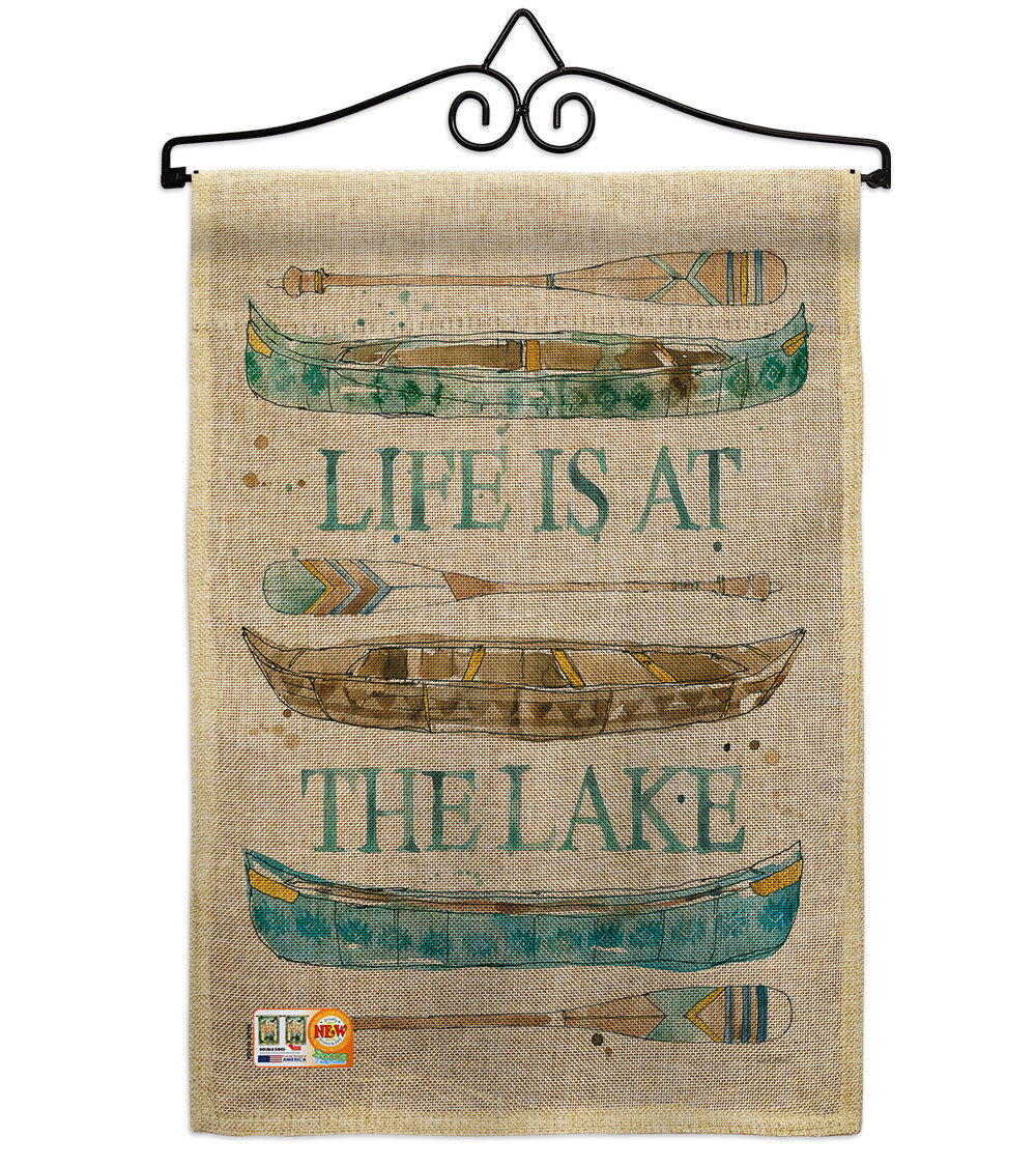 Impressions Decorative Garden Flag G159072-DB Details about  / Live Life Lake Burlap