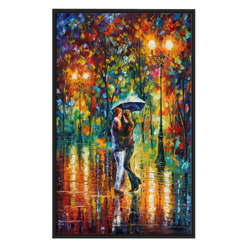 Winston Porter Rainy Dance Framed Oil Painting Print On Wrapped