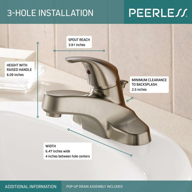 Peerless Faucets Centerset Bathroom Faucet With Drain Assembly