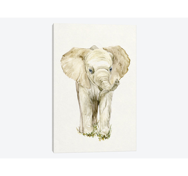 East Urban Home Baby Elephant Ii Watercolor Painting Print On