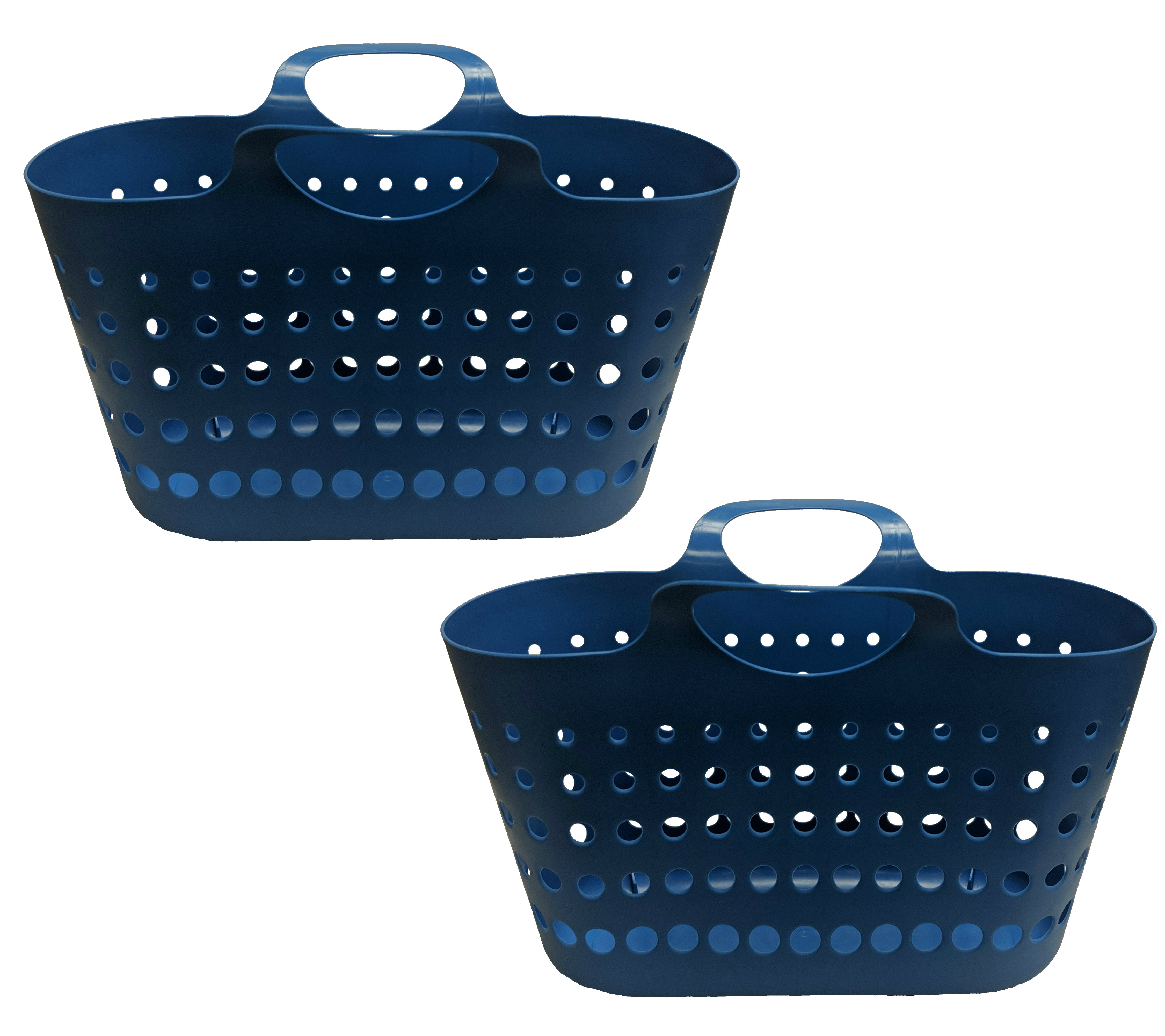 2 x New Blue Plastic Tidy Storage Baskets Office Household School Stationary