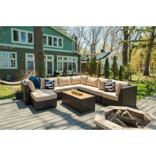 Go to store & view more images Darden 9 Piece Sectional Seating Group with Cushions by Rosecliff Heights