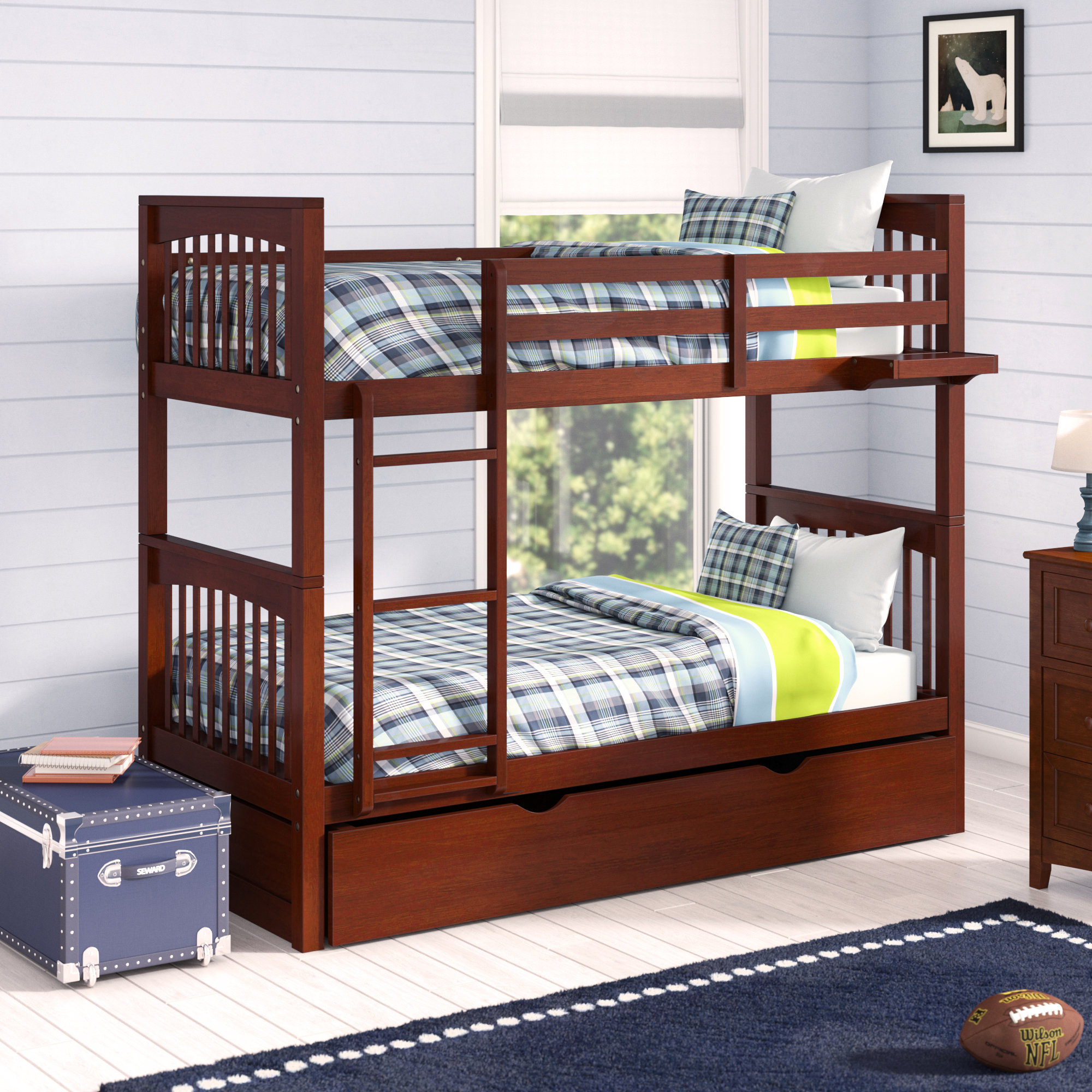 Viv Rae Granville Twin Over Twin Bunk Bed With Trundle Wayfair