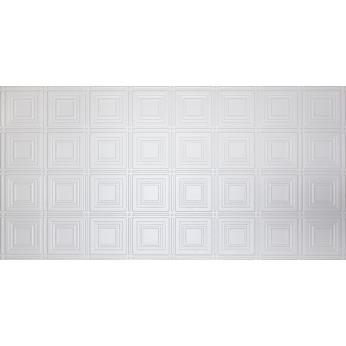 Square 2 Ft X 4 Ft Glue Up Ceiling Tile In White