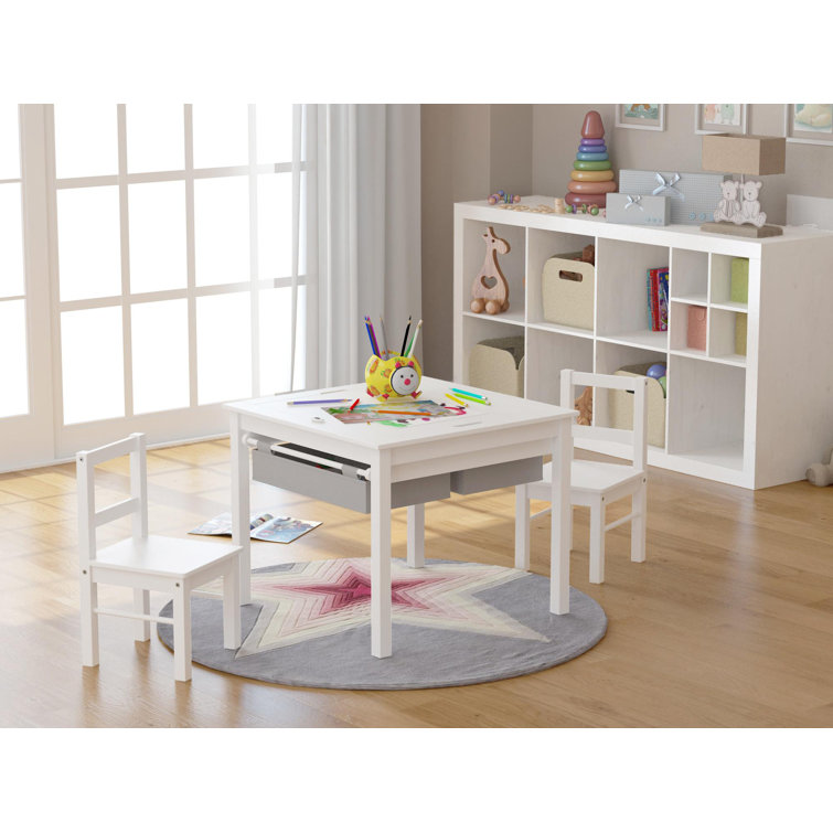 kids table and storage