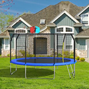 440 lbs Capacity Trampolines 59 Round Trampolines with Safety Enclosure Net Indoor Exercise Bounce Rebounder with Durable Jumping Mat 