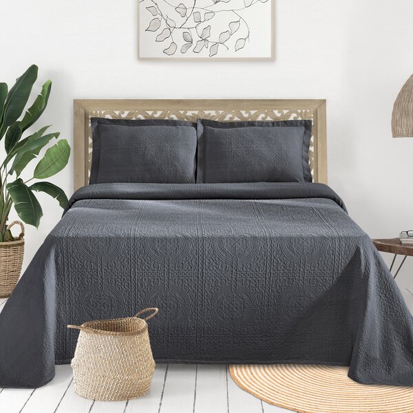 Emerson Oversize Coverlet/Bedspread Set Luxury 100% Microfiber Wrinkle-Free Set 