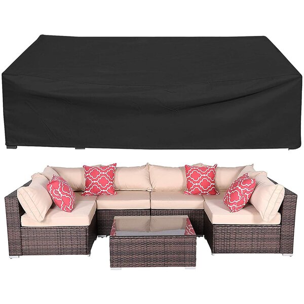 2Pcs/Set Waterproof L Shape and Rectangular Sofa Cover Protector With Storage Bag Heavy Duty Windproof Anti-UV Cube Corner Furniture Covers for Outdoor Patio Table Chairs 