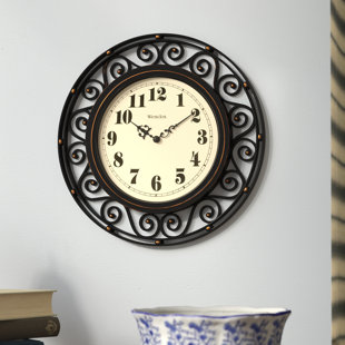 Wrought Iron Pendulum Clock Wayfair 12 Round Wrought Iron Detailed Wall Clock