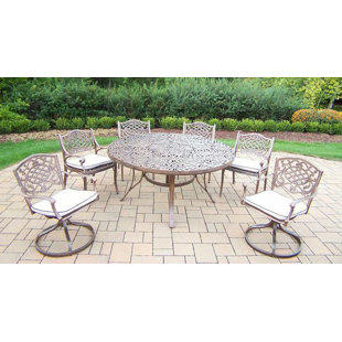 Go to store & view more images Mississippi 7 Piece Dining Set with Cushions by Oakland Living
