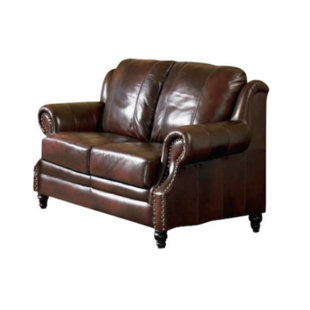 Go to store & view more images Loon Peak Hensley Leather Loveseat