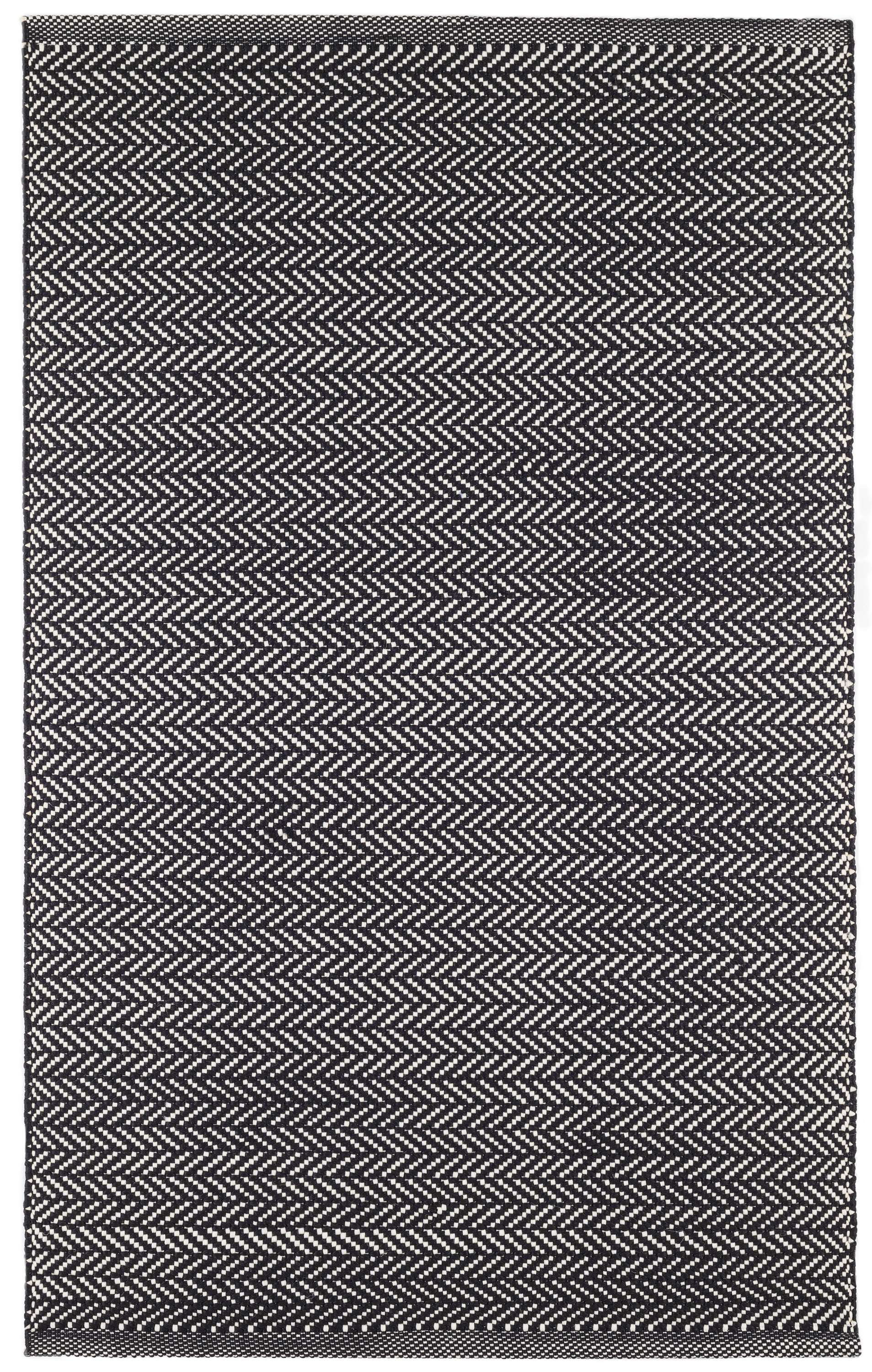 Dash and Albert Rugs Herringbone Handmade Flatweave Black/Ivory Indoor