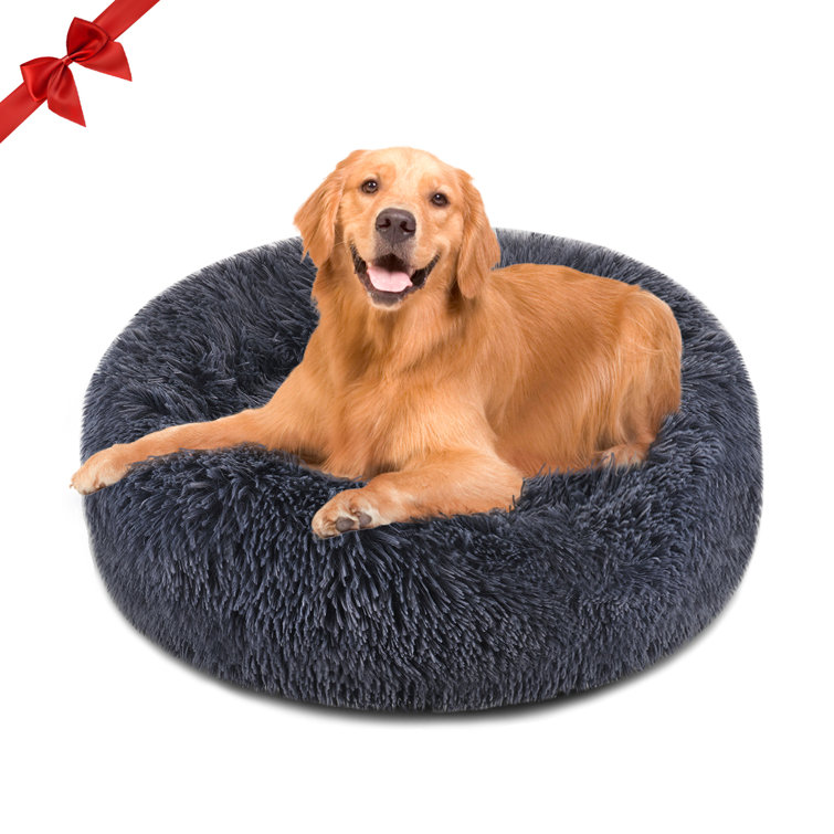 fluffy donut dog bed