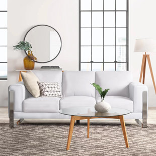 Modern Contemporary Modern White Leather Sofa Allmodern
