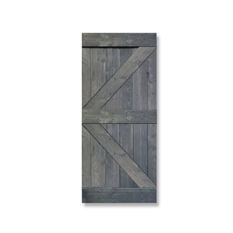 Calhome Paneled Wood Painted Stained K Series Barn Door Without