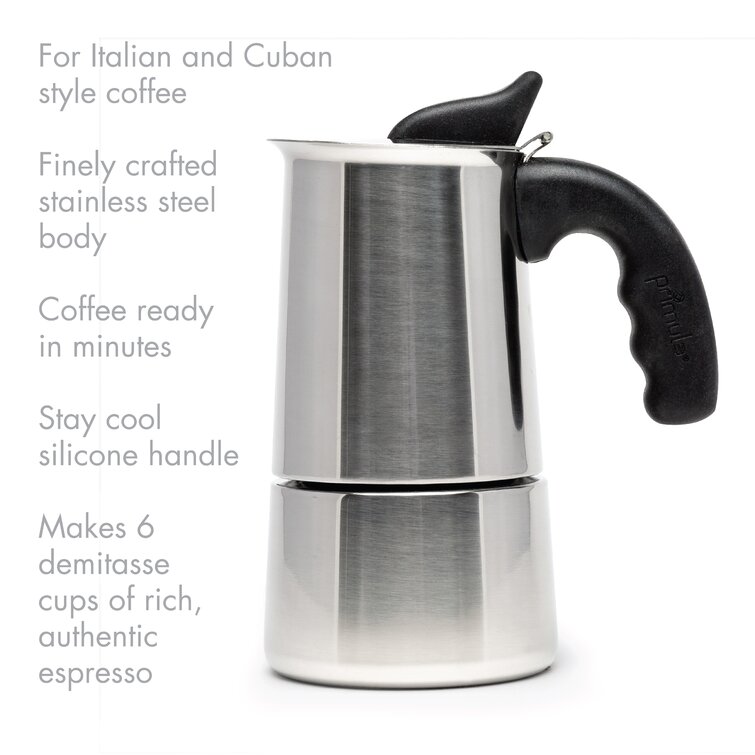 Stainless Steel Moka Espresso Coffee Pot Maker Percolator Stovetop 4 Cup 