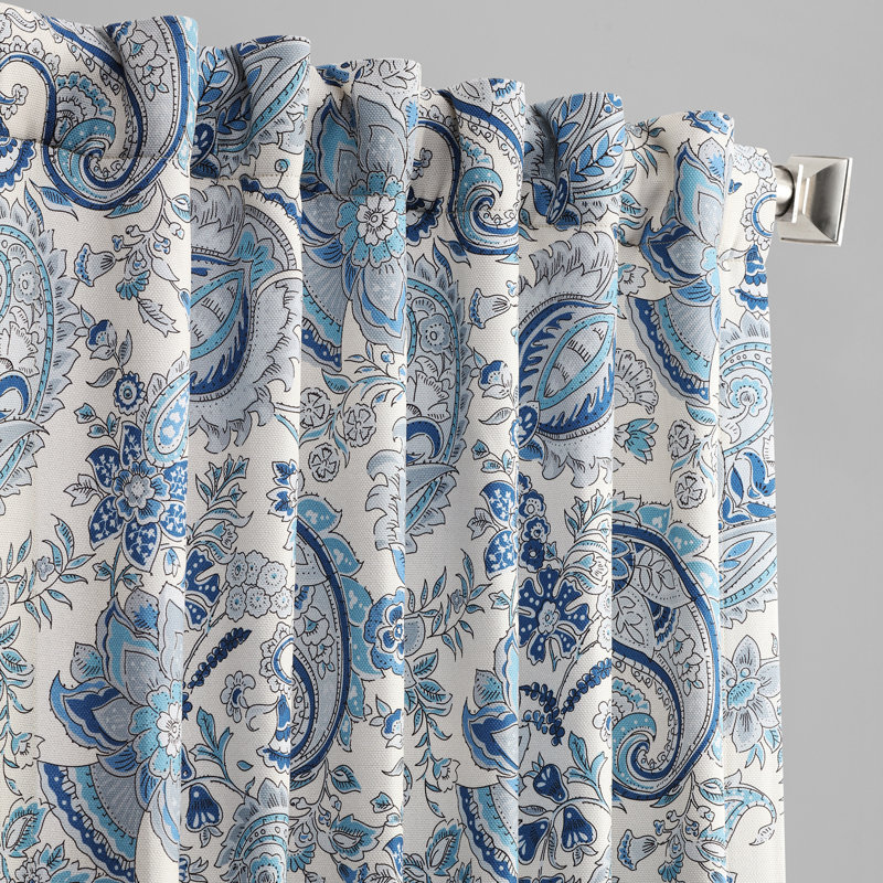 Charlton Home Waukesha Paisley Room Darkening Rod Pocket Single Curtain Panel Reviews Wayfair
