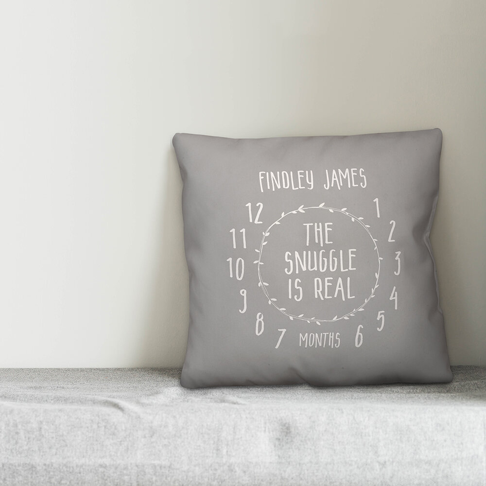 August Grove Borley The Snuggle Is Real Personalized Milestone Throw Pillow Wayfair