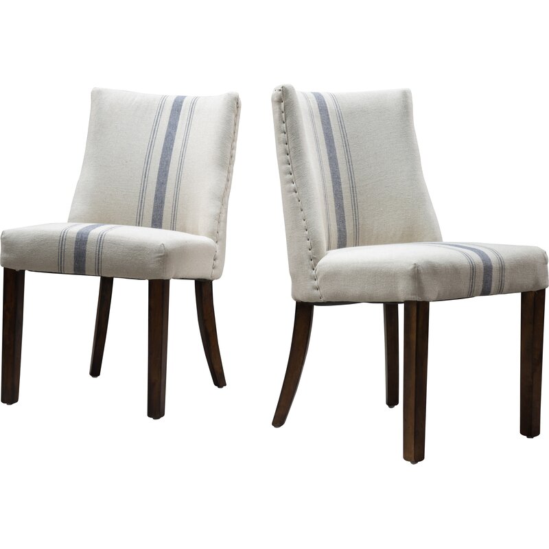 Harman Dining Chair at Overstock. #stripeupholstery #upholstereddiningchairs