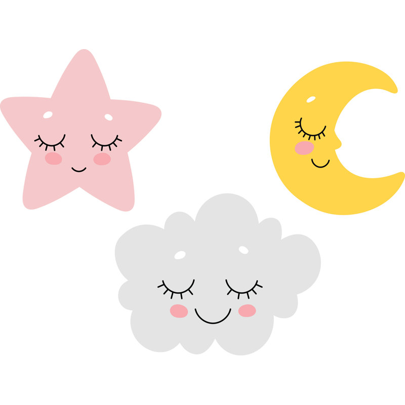 Harriet Bee Albertina Cute Sleeping Cloud Moon And Star 10 L X