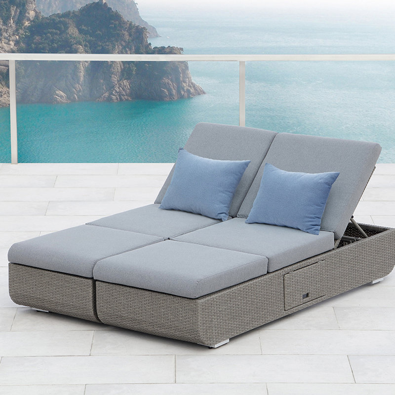 Ove Decors Nadia Double Reclining Chaise Lounge with Cushion Wayfair