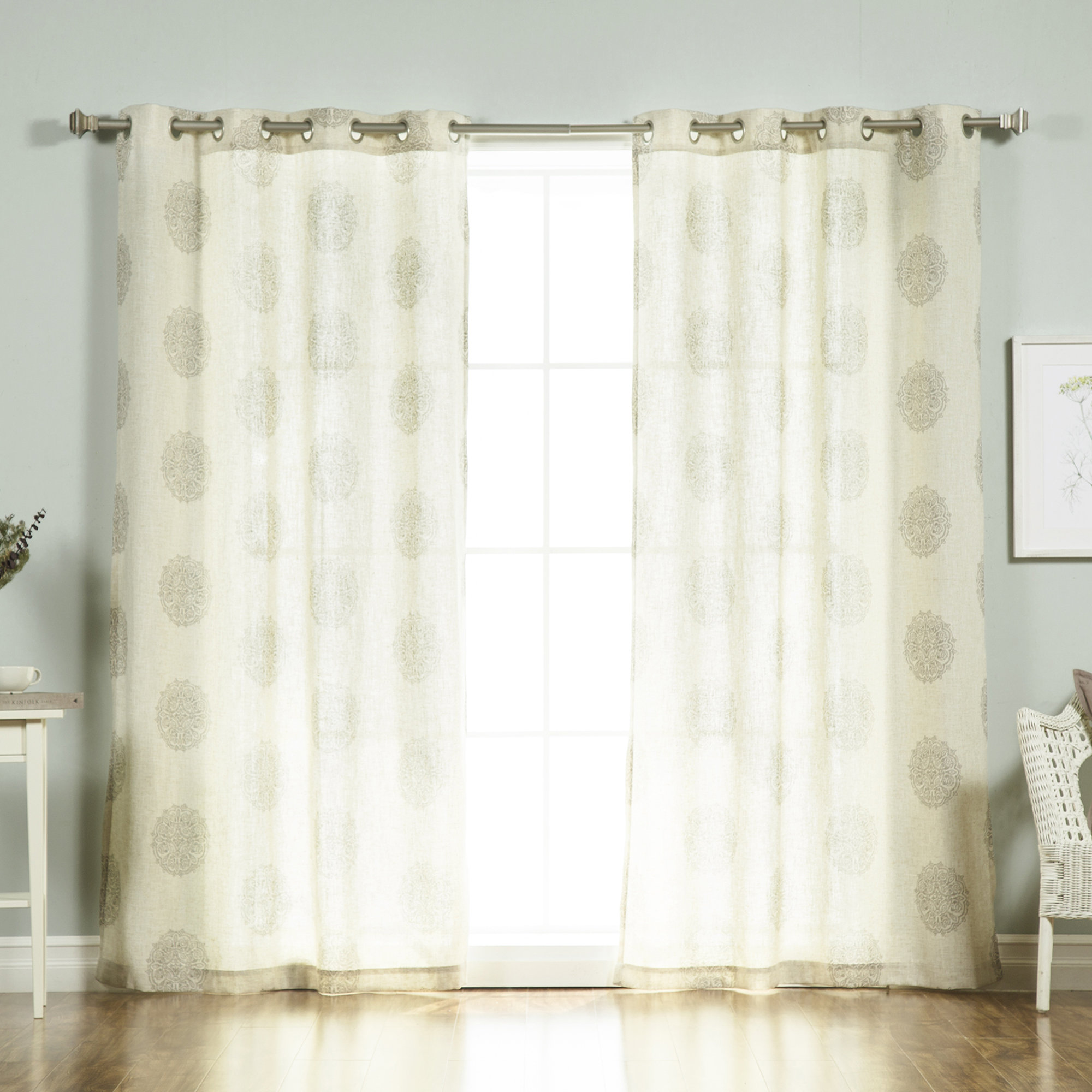 Carney Medallion Geometric Sheer Grommet Curtain Panels Reviews